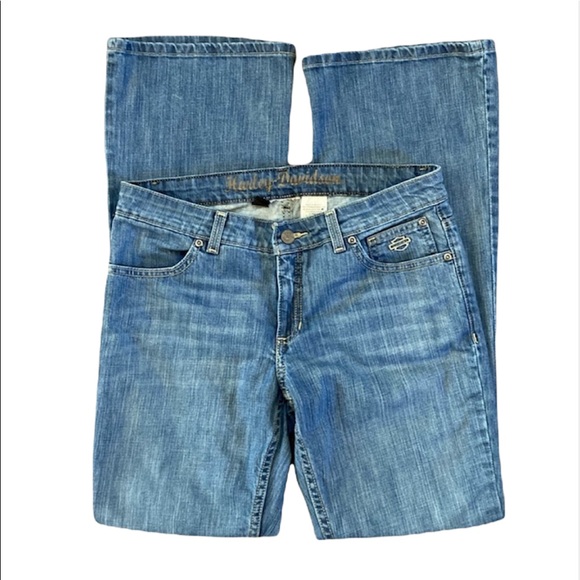 HARLEY-DAVIDSON Women’s Mid Rise Boot Cut Denim Jeans Size 6 - Picture 3 of 13